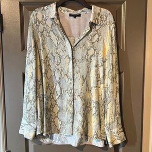Lafayette 148 Scottie snake-print blouse L
